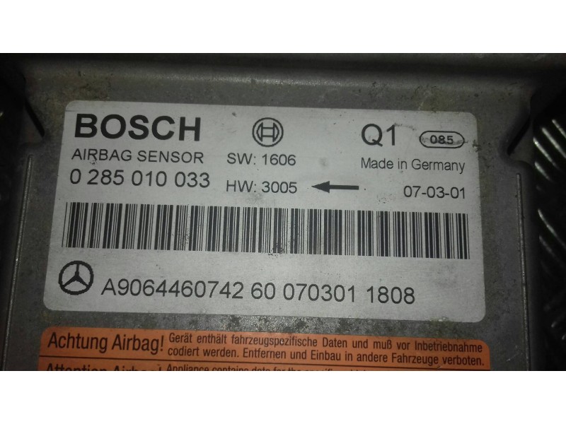 Recambio de centralita airbag para volkswagen crafter caja cerrada caja cerrada 35 referencia OEM IAM A9064460742 0285010033 BOS