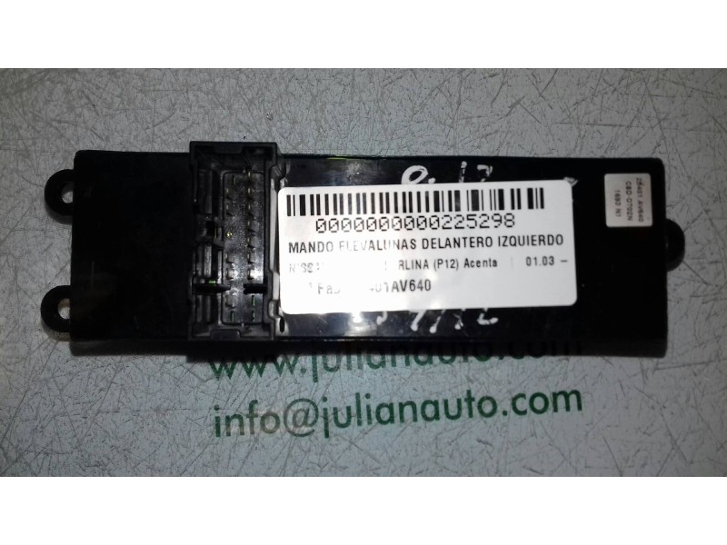 Recambio de mando elevalunas delantero izquierdo para nissan primera berlina (p12) acenta referencia OEM IAM 25401AV640  