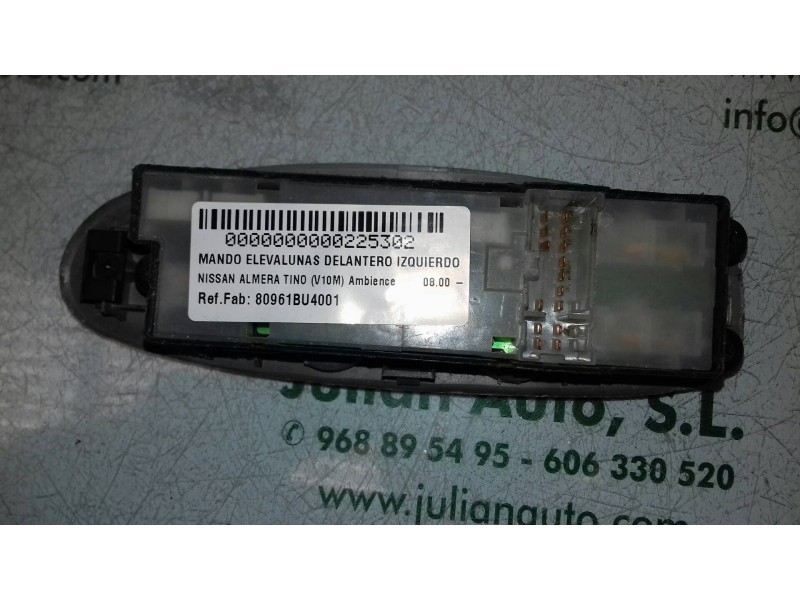 Recambio de mando elevalunas delantero izquierdo para nissan almera tino (v10m) ambience referencia OEM IAM 80961BU4001  