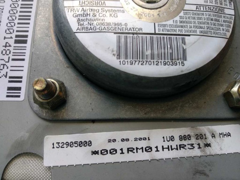 Recambio de airbag delantero izquierdo para skoda octavia berlina (1u2) classic referencia OEM IAM 1U0880201A  