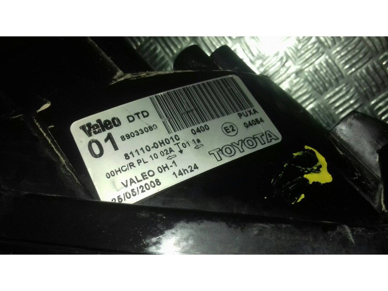 Recambio de faro derecho para toyota aygo (kgb/wnb) city referencia OEM IAM 811100H010  89033080