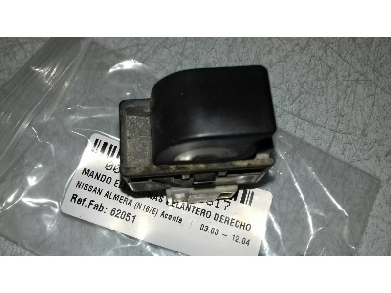 Recambio de mando elevalunas delantero derecho para nissan almera (n16/e) acenta referencia OEM IAM 62051  5 PINES