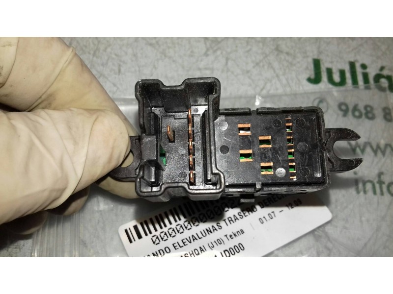 Recambio de mando elevalunas trasero derecho para nissan qashqai (j10) tekna referencia OEM IAM 25411JD000  5 + 1 PINES