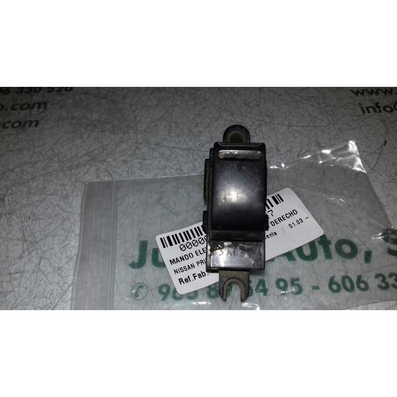 Recambio de mando elevalunas delantero derecho para nissan primera berlina (p12) acenta referencia OEM IAM 25411AV600 NEGRO 4 + 