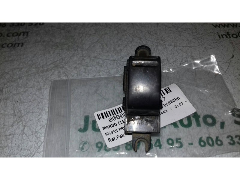 Recambio de mando elevalunas delantero derecho para nissan primera berlina (p12) acenta referencia OEM IAM 25411AV600 NEGRO 4 + 