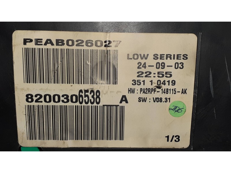 Recambio de cuadro instrumentos para renault megane ii classic berlina confort authentique referencia OEM IAM 8200306538  
