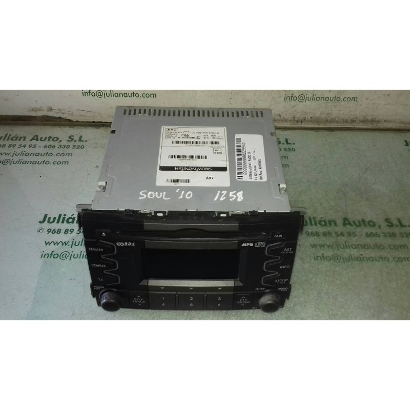 Recambio de sistema audio / radio cd para kia soul burner referencia OEM IAM A200AME 96140K400AMAE2 