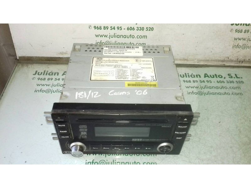 Recambio de sistema audio / radio cd para kia carens 2.0 crdi ex monovolumen referencia OEM IAM LACM5521EK M5521EK 