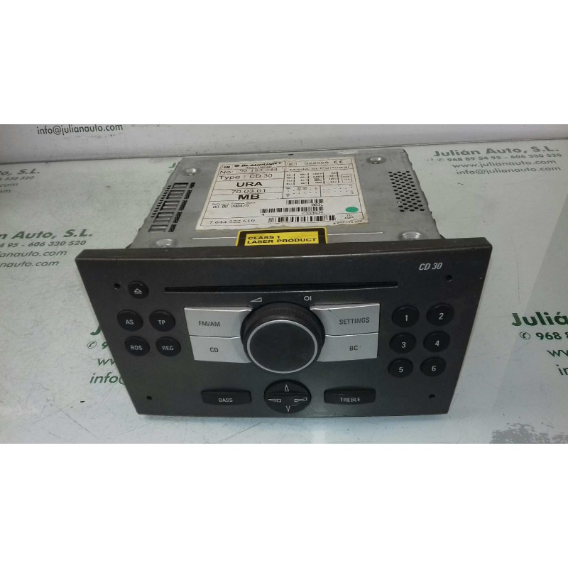 Recambio de sistema audio / radio cd para opel vectra c berlina comfort referencia OEM IAM 7644222610 93183244 BLAUPUNKT