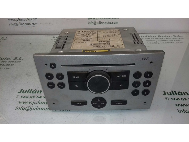 Recambio de sistema audio / radio cd para opel meriva cosmo referencia OEM IAM 7644222317 13190855 BLAUPUNKT