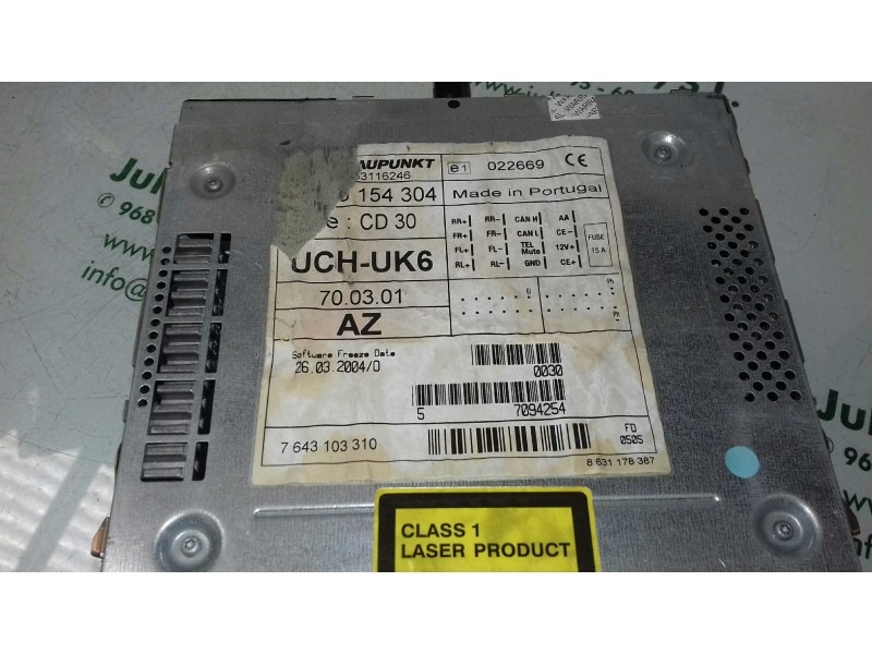 Recambio de sistema audio / radio cd para opel astra h berlina essentia referencia OEM IAM 7643103310  BLAUPUNKT