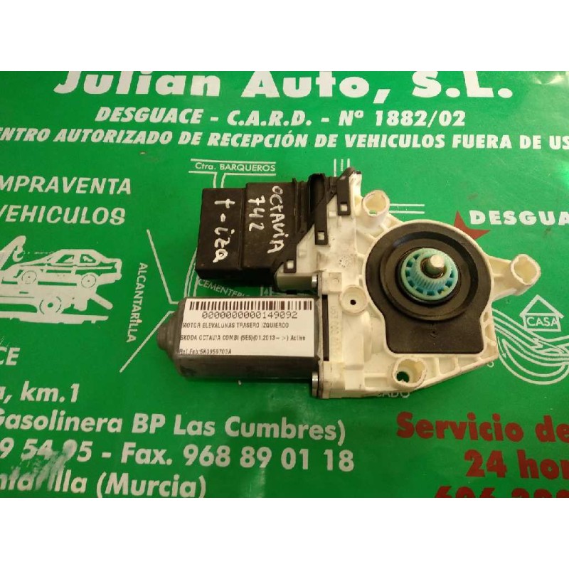 Recambio de motor elevalunas trasero izquierdo para skoda octavia berlina (1z3) ambition referencia OEM IAM 5K0959703A 995932400