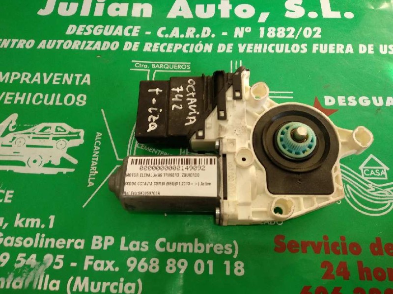 Recambio de motor elevalunas trasero izquierdo para skoda octavia berlina (1z3) ambition referencia OEM IAM 5K0959703A 995932400