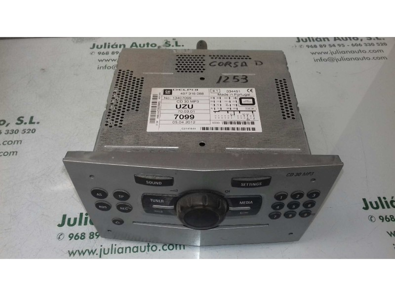 Recambio de sistema audio / radio cd para opel corsa d expression referencia OEM IAM 497316088 13407099 DELPHI