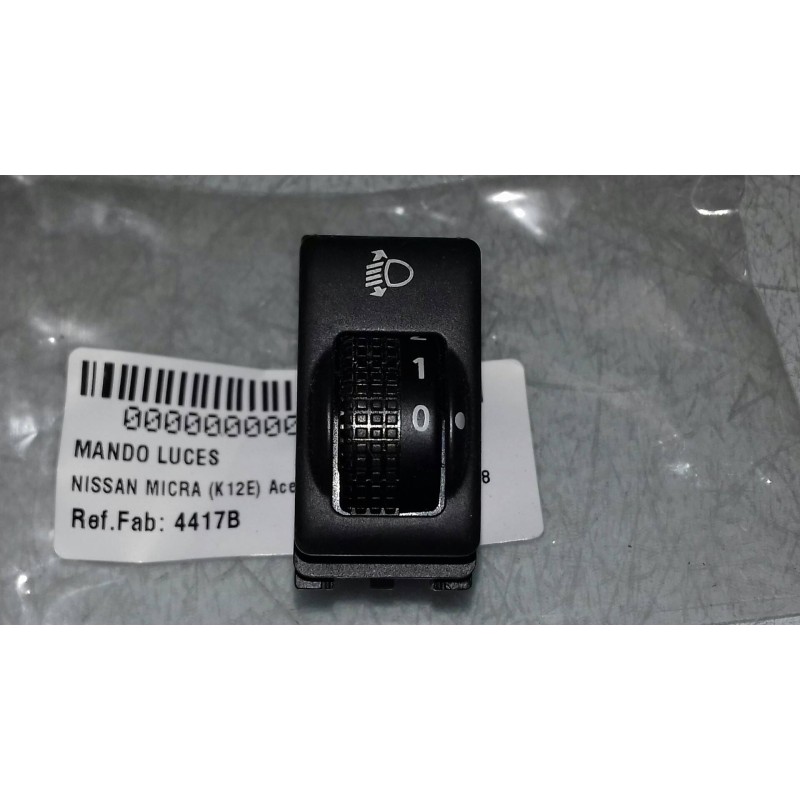 Recambio de mando luces para nissan micra (k12e) acenta referencia OEM IAM 4417B NEGRO 4 PINES