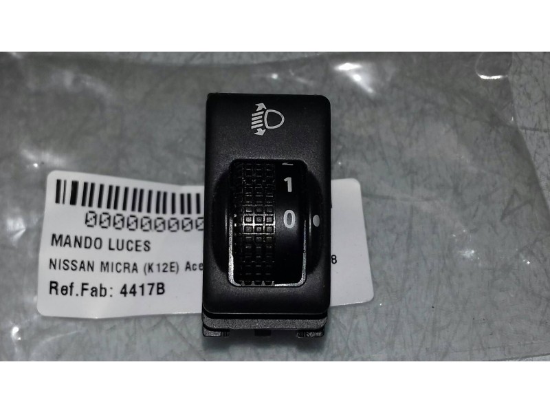 Recambio de mando luces para nissan micra (k12e) acenta referencia OEM IAM 4417B NEGRO 4 PINES
