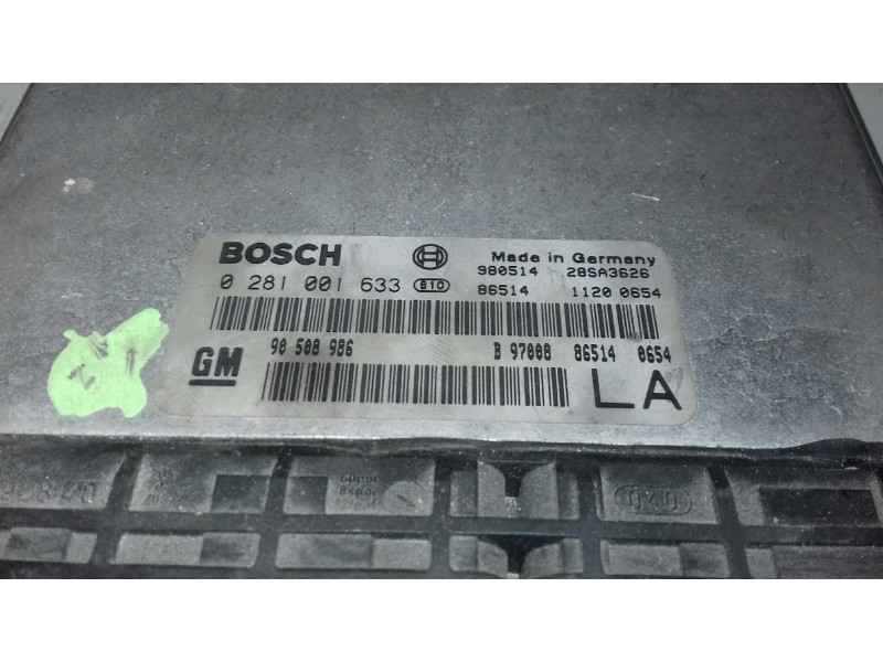 Recambio de centralita motor uce para opel vectra b berlina básico (1999) referencia OEM IAM 90508986 0281001633 BOSCH Recambio de centralita motor uce para opel vectra b berlina básico (1999) referencia OEM IAM 90508986 0281001633 BOSCH