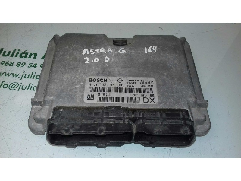 Recambio de centralita motor uce para opel astra g berlina comfort referencia OEM IAM 09180353 0281001971 BOSCH