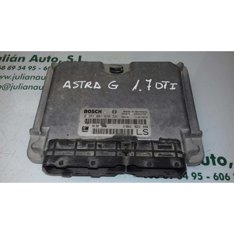 Recambio de centralita motor uce para opel astra g berlina comfort referencia OEM IAM 90589736 0281001670 BOSCH