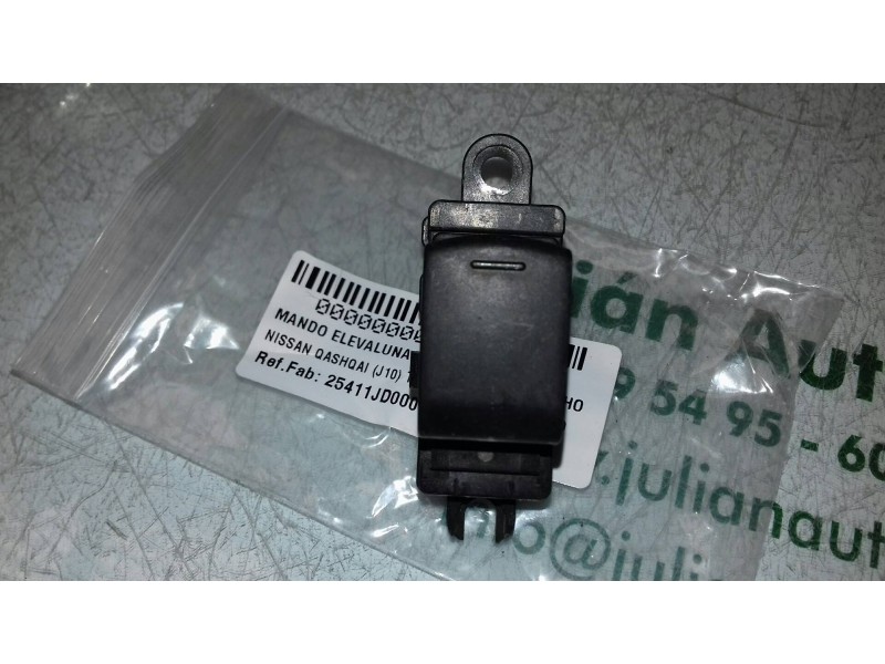 Recambio de mando elevalunas delantero derecho para nissan qashqai (j10) tekna referencia OEM IAM 25411JD000 NEGRO 5 + 1 PINES