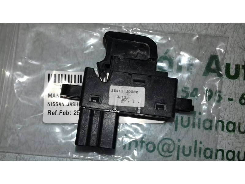 Recambio de mando elevalunas delantero derecho para nissan qashqai (j10) tekna referencia OEM IAM 25411JD000 NEGRO 5 + 1 PINES