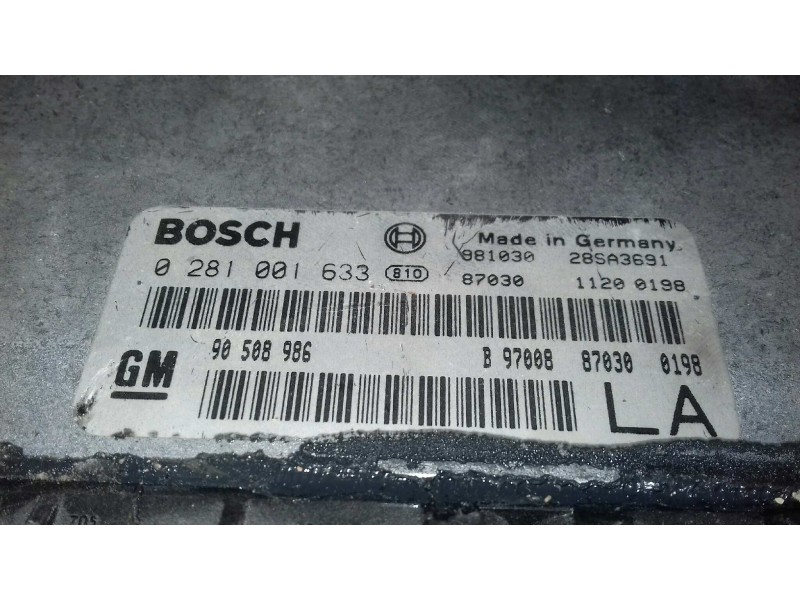 Recambio de centralita motor uce para opel vectra b berlina básico (1999) referencia OEM IAM 90508986 0281001633 BOSCH