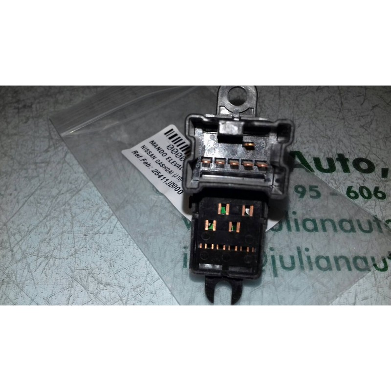 Recambio de mando elevalunas delantero derecho para nissan qashqai (j10) tekna referencia OEM IAM 25411JD000 NEGRO 5 + 1 PINES