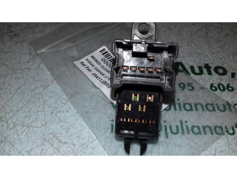 Recambio de mando elevalunas delantero derecho para nissan qashqai (j10) tekna referencia OEM IAM 25411JD000 NEGRO 5 + 1 PINES