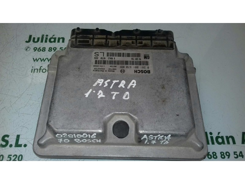 Recambio de centralita motor uce para opel astra g berlina club referencia OEM IAM 90589736 0281001670 BOSCH