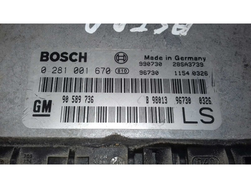 Recambio de centralita motor uce para opel astra g berlina club referencia OEM IAM 90589736 0281001670 BOSCH