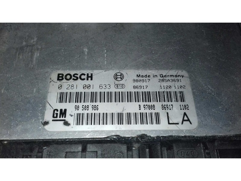 Recambio de centralita motor uce para opel vectra b berlina básico (1999) referencia OEM IAM 90508986 0281001633 BOSCH