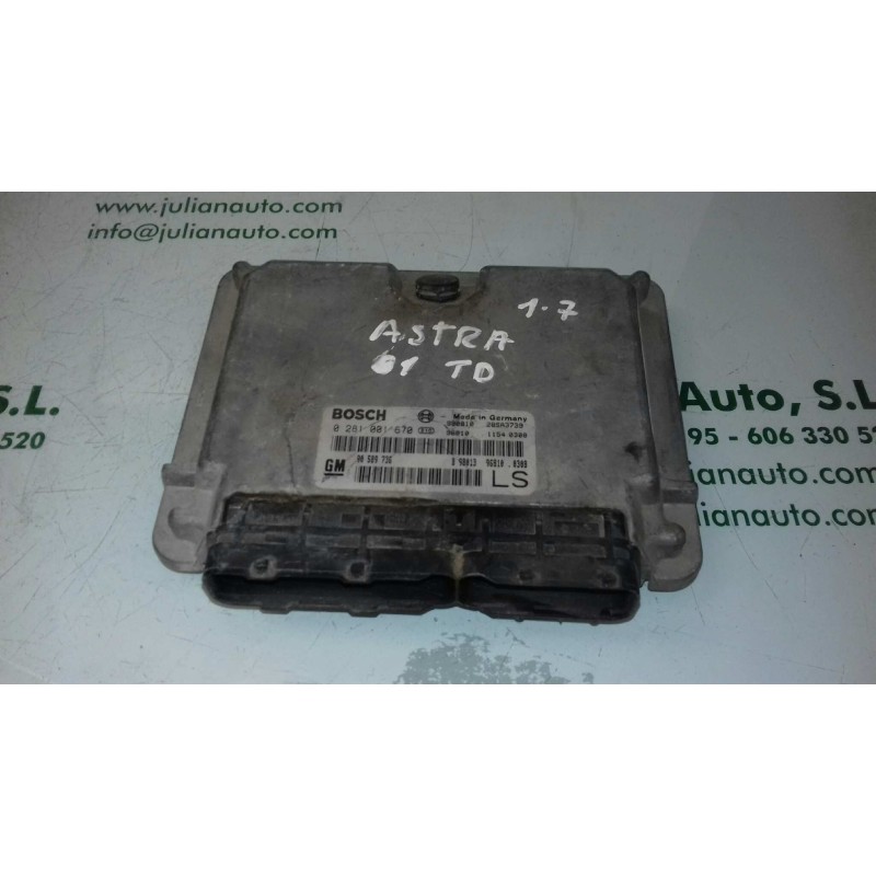 Recambio de centralita motor uce para opel astra g berlina club referencia OEM IAM 90589736 0281001670 BOSCH