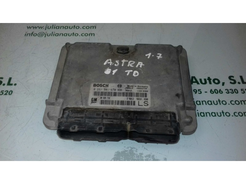 Recambio de centralita motor uce para opel astra g berlina club referencia OEM IAM 90589736 0281001670 BOSCH