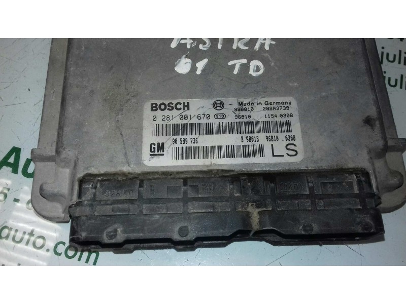Recambio de centralita motor uce para opel astra g berlina club referencia OEM IAM 90589736 0281001670 BOSCH