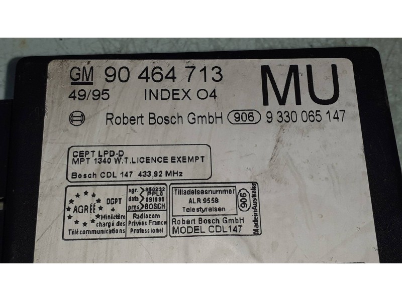 Recambio de centralita cierre para opel vectra b berlina 2.0 dti referencia OEM IAM 90464713 9330065147 MU
