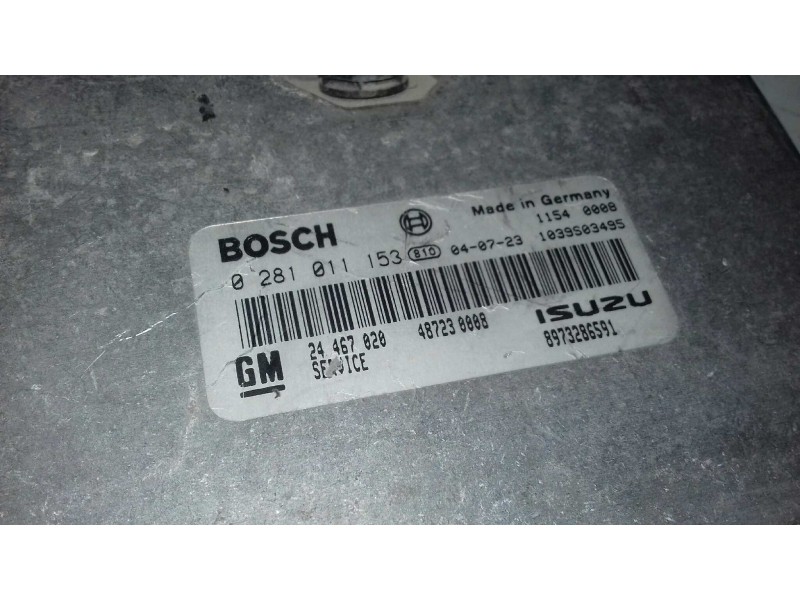Recambio de centralita motor uce para opel astra g berlina club referencia OEM IAM 24467020 0281011153 BOSCH