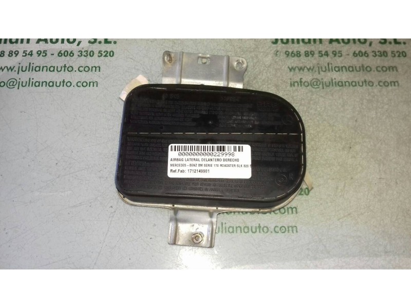 Recambio de airbag lateral delantero derecho para mercedes-benz clase slk (w170) roadster 320 special edition (170.465) referenc