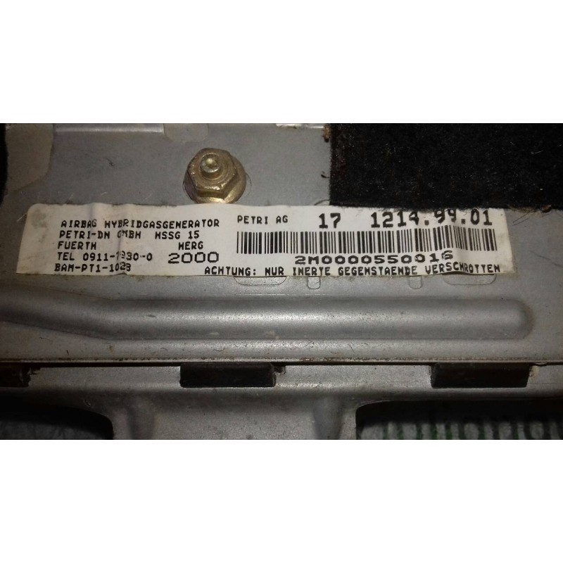 Recambio de airbag lateral delantero derecho para mercedes-benz clase slk (w170) roadster 320 special edition (170.465) referenc