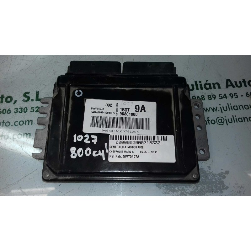 Recambio de centralita motor uce para chevrolet matiz s referencia OEM IAM 5WY5407A 96801800 KOREA