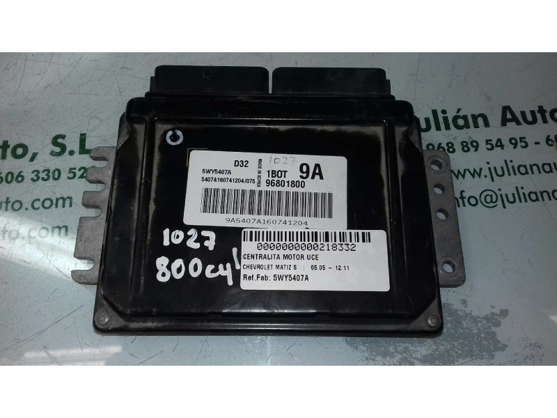 Recambio de centralita motor uce para chevrolet matiz s referencia OEM IAM 5WY5407A 96801800 KOREA