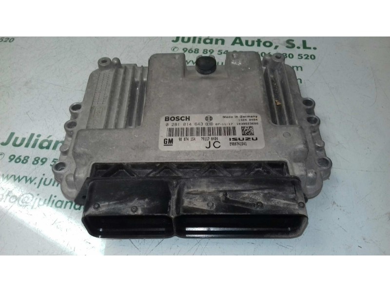 Recambio de centralita motor uce para opel astra gtc enjoy referencia OEM IAM 98074154 0281014643 BOSCH
