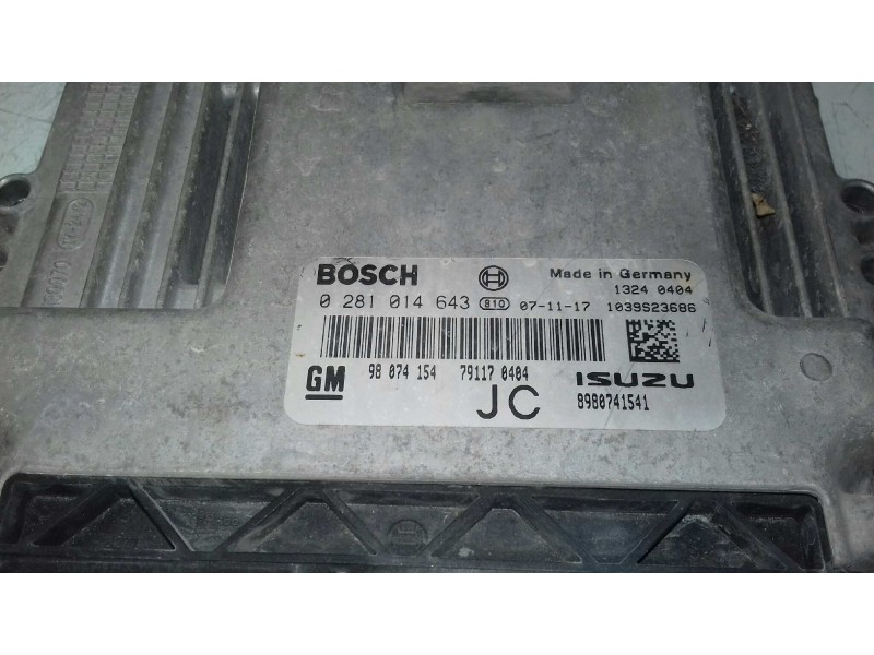Recambio de centralita motor uce para opel astra gtc enjoy referencia OEM IAM 98074154 0281014643 BOSCH