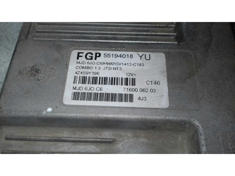 Recambio de centralita motor uce para opel combo (corsa c) edition blue line referencia OEM IAM 55194018 4Z4S9Y39E MAGNETI MAREL