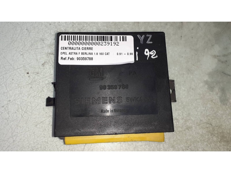 Recambio de centralita cierre para opel astra f berlina 1.8 16v cat referencia OEM IAM 90359788 5WK4551 YZ