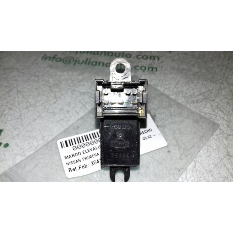 Recambio de mando elevalunas delantero derecho para nissan primera berlina (p12) visia referencia OEM IAM 25411AV600 NEGRO 4 + 3