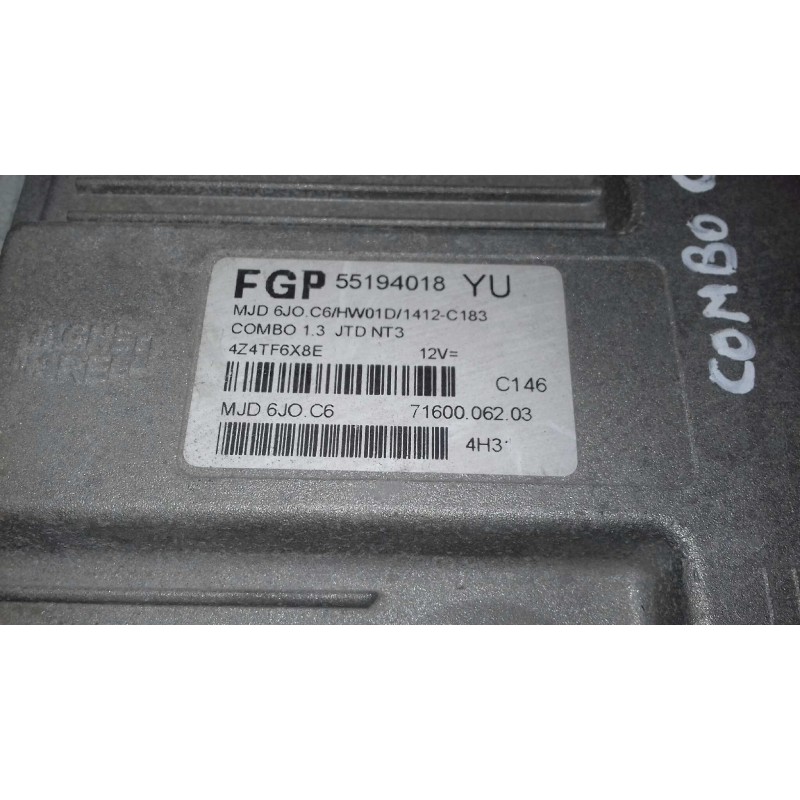 Recambio de centralita motor uce para opel combo (corsa c) familiar referencia OEM IAM 55194018YU 7160006203 MAGNETI MARELLI