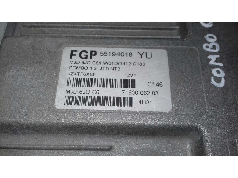 Recambio de centralita motor uce para opel combo (corsa c) familiar referencia OEM IAM 55194018YU 7160006203 MAGNETI MARELLI