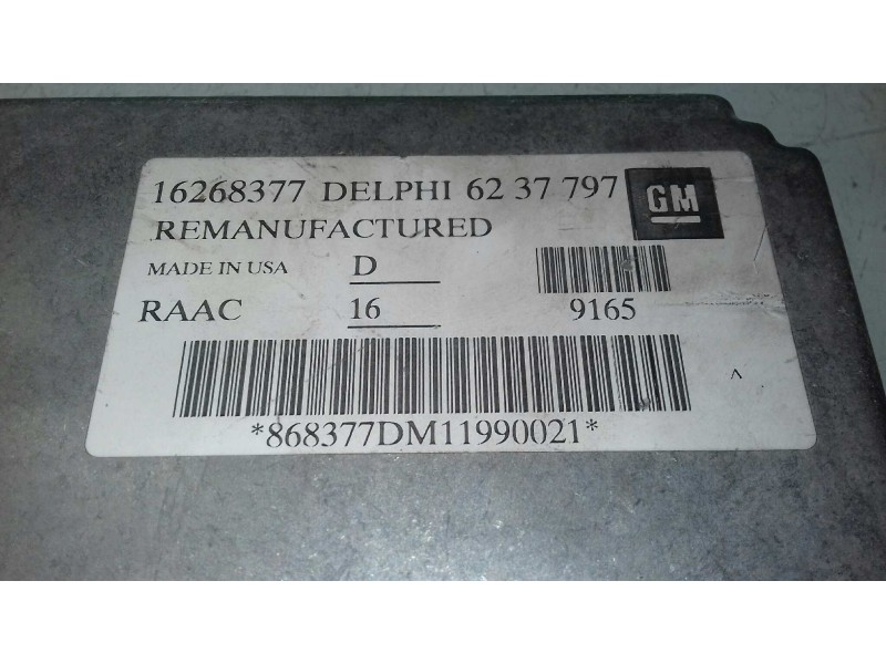 Recambio de centralita motor uce para opel astra g berlina club referencia OEM IAM 16268377 6237797 DELPHI Recambio de centralita motor uce para opel astra g berlina club referencia OEM IAM 16268377 6237797 DELPHI