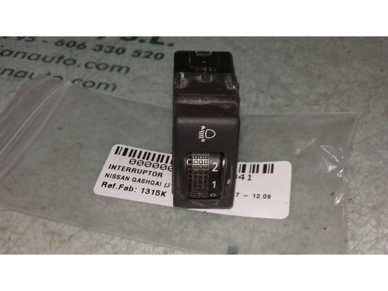 Recambio de interruptor para nissan qashqai (j10) tekna referencia OEM IAM 1315K 4 PINES REGULADOR LUZ