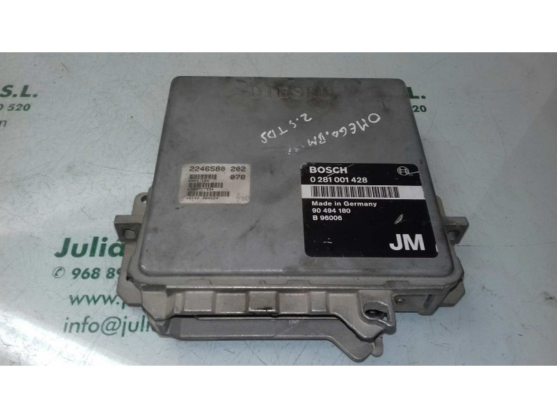 Recambio de centralita motor uce para opel omega b básico berlina referencia OEM IAM 90494180 0281001428 BOSCH Recambio de centralita motor uce para opel omega b básico berlina referencia OEM IAM 90494180 0281001428 BOSCH